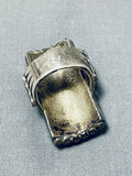 Native American One Of The Best Vintage Zuni Turquoise Inlay Sterling Silver Ring Old-Nativo Arts