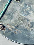 One Of The Most Unique Vintage Native American Navajo Turquoise Inlay Sterling Silver Buckle-Nativo Arts