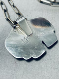 Marv Pinto Vintage Native American Navajo Buffalo Sterling Silver Necklace Old-Nativo Arts