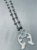 Completely Hand Tooled Vintage Native American Navajo Sterling Silver Torpedo Necklace-Nativo Arts