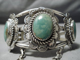 Fabulous Navajo Native American Royston Turquoise Sterling Silver Bracelet Ring-Nativo Arts