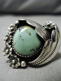Stunning Vintage Navajo Green Turquoise Sterling Silver Native American Ring-Nativo Arts