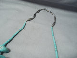 Chunky Nugget Vintage Native American Navajo Graduating Turquoise Jacla Necklace Old-Nativo Arts