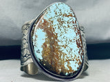 One Of The Biggest Crazy Native American Navajo #8 Turquoise Sterling Silver Bracelet-Nativo Arts