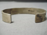 Hand Tooled Vintage Native American Navajo Thicker Sterling Silver Bracelet Cuff-Nativo Arts