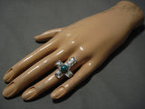 Amazing Vintage Navajo Cross Sterling Silver Native American Ring Old-Nativo Arts