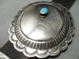 Amazing Vintage Native American Navajo Hand Wrought Sterling Silver Turquoise Concho Belt-Nativo Arts