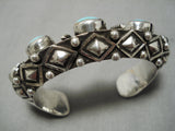 Important Heavy And Thick Vintage Native American Navajo #8 Turquoise Sterling Silver Bracelet-Nativo Arts