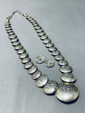 Chunky Coral Native American Navajo Sterling Silver Button Stamped Necklace Earrings-Nativo Arts