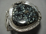 Best Vintage Native American Navajo New Lander Blue Turquoise Sterling Silver Bracelet-Nativo Arts