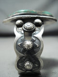 Breathtaking Native American Navajo Royston Turquoise Sterling Silver Bracelet Signed-Nativo Arts