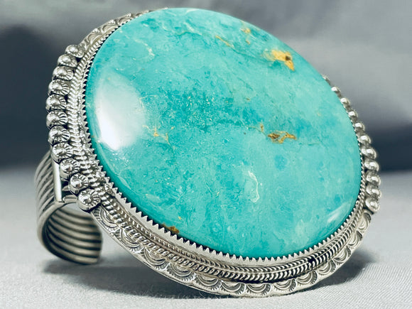 One Of Ther Biggest Native American Navajo Royston Turquoise Sterling Silver Bracelet-Nativo Arts