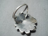 Exquisite Vintage Native American Navajo Pilot Mountain Turquoise Sterling Silver Ring Old-Nativo Arts