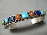 Important Raymond Bennett Vintage Native American Navajo Turquoise Sterling Silver Bracelet-Nativo Arts