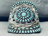 Native American One Of The Best Vintage Navajo Turquoise Sterling Silver Cluster Bracelet-Nativo Arts
