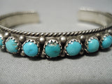 Intricate!! Vintage Native American Navajo Snake Eyes Turquoise Sterling Silver Bracelet Old-Nativo Arts