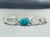 Phenomenal Native American Navajo Spiderweb Turquoise Sterling Silver Bracelet-Nativo Arts