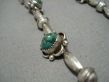 Quality Vintage Native American Navajo Cerrillos Turquoise Sterling Silver Necklace Old-Nativo Arts