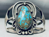 Museum Quality Vintage Native American Navajo Old Mine Kingma Turquoise Sterling Silver Bracelet-Nativo Arts