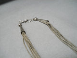 Very Old Vintage Native American Navajo Sterling Silver Tubule Heishi Necklace Old-Nativo Arts