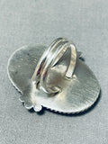 Calvin Desson Signed Fantastic Native American Navajo Turquoise Sterling Silver Ring-Nativo Arts
