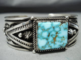 Authentic Albert Jake Native American Navajo High Grade Turquoise Sterling Silver Bracelet-Nativo Arts