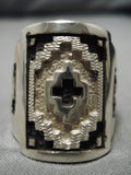 Very Rare Heavy And Large Men's Dan Jackson Sterling Silver Native American Navajo Ring-Nativo Arts