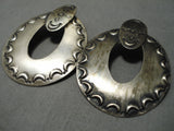 Amazing Vintage Navajo Convex Sterling Silver Native American Earrings-Nativo Arts