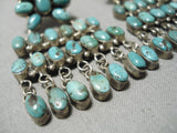 One Of Best Vintage Native American Navajo Turquoise Zuni Chandelier Sterling Silver Earrings-Nativo Arts