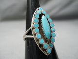 Quality Vintage Native American Navajo Turquoise Sterling Silver Snake Eyes Ring-Nativo Arts