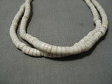 Native American Marvelous Vintage Santo Domingo Rare Early Gypsum Sterling Silver Necklace-Nativo Arts