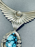 Important Godber Turquoise Vintage Native American Navajo Sterling Silver Necklace-Nativo Arts