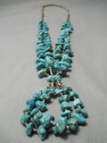 Museum Quality Vintage Native American Navajo Turquoise Nugget Jacla Necklace Old-Nativo Arts