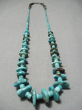 Native American Incredible Vintage Santo Domingo Turquoise Sterling Silver Necklace Old-Nativo Arts