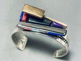 Extremely Rare Vintage Blackfeet 3d Turquoise Sterling Silver Bracelet-Nativo Arts
