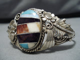 Impressive Vintage Native American Navajo Sterling Silver Garden Turquoise Bracelet-Nativo Arts