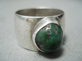 Astonishing Vintage Native American Navajo Cerrillos Turquoise Sterling Silver Ring Old-Nativo Arts