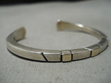 Stunning Vintage Native American Navajo Ron Henry Thicker Gold Sterling Silver Bracelet-Nativo Arts