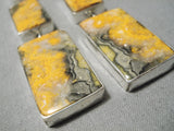 Best Native American Bumble Bee Jasper Sterling Silver Earrings Long-Nativo Arts