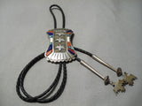 Native American Important Ben Nighthorse Campbell Turquoise Coral Sterling Silver Bolo Tie-Nativo Arts