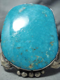 Giant Huge 200+ Gram Vintage Native American Navajo Rare Lake Turquoise Sterling Silver Bracelet-Nativo Arts