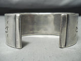 One Of The Best Earlier Vintage Native American Zuni Turquoise Channel Sterling Silver Bracelet-Nativo Arts