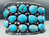 One Of The Best Vintage Native American Navajo Blue Gem Turquoise Sterling Silver Bracelet-Nativo Arts