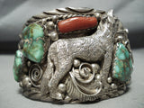 Best Vintage Native American Navajo Coyote Damale Turquoise Sterling Silver Bracelet-Nativo Arts