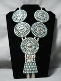 Best Vintage Native American Navajo Turquoise Kachina Turquoise Squash Blossom Necklace-Nativo Arts