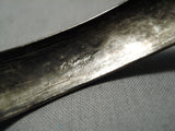 Authentic Vintage Native American Navajo Patina Thomas Singer Sterling Silver Bracelet Old-Nativo Arts