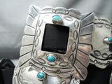 Very Old Vintage Native American Navajo Hand Tooled Sterling Silver Turquoise Concho Belt-Nativo Arts