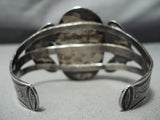 Huge Early Vintage Native American Navajo Petrified Wood Sterling Silver Bracelet-Nativo Arts
