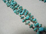 Magnificent Vintage Native American Navajo Turquoise Sterling Silver Necklace-Nativo Arts