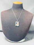Important Cal Begay Vintage Native American Navajo Turquoise Inlay Sterling Silver Necklace-Nativo Arts